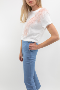 T-shirt tulle e piume